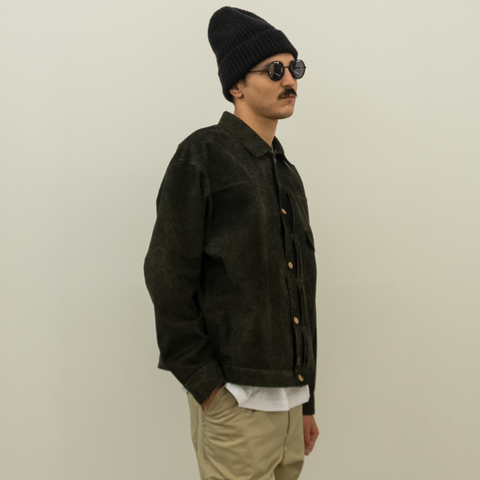 Yâr’in Type 1 Cashmere Suede Jacket Khaki