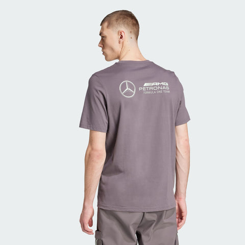 adidas Originals x Mercedes AMG Petronas F1 Team Premium Woven Graphic Tee Grey Strata / Frozen Green
