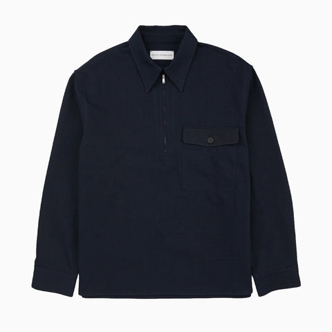 Studio Nicholson Oscil Zip-up Shirt Indigo