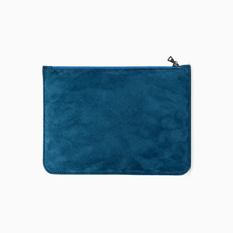 Yâr’in Kidskin Cashmere Suede Pouch Blue