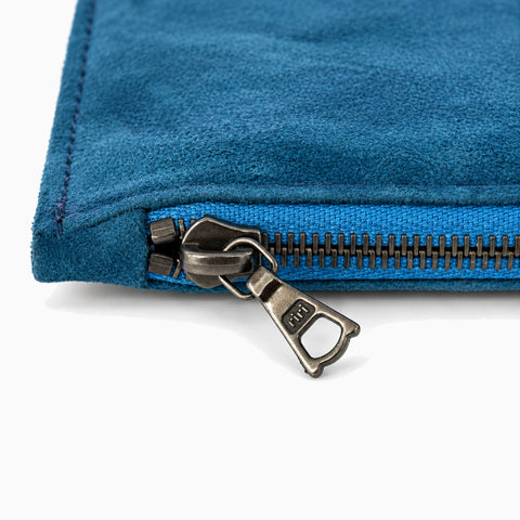 Yâr’in Kidskin Cashmere Suede Pouch Blue