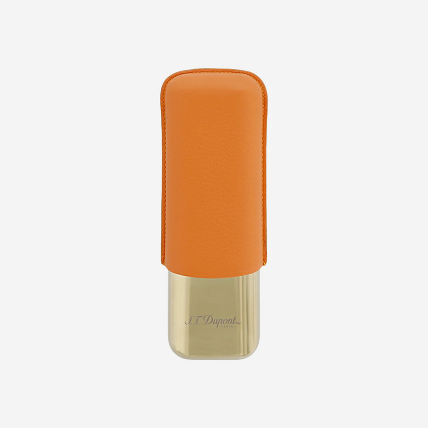 S.T. Dupont 2 Cigar Case Chrome Orange