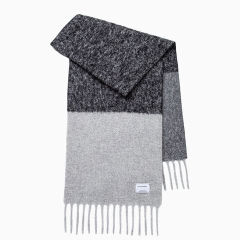 The Inoue Brothers Double Faced Woolly Scarf Block Black