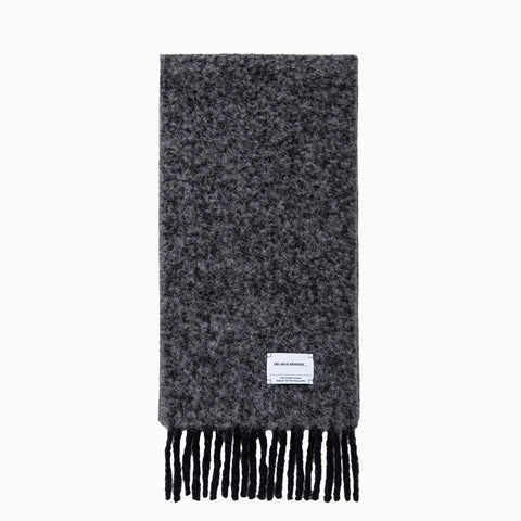 The Inoue Brothers Double Faced Woolly Scarf Black / Grey