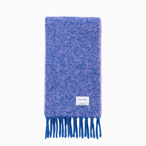 The Inoue Brothers Double Faced Woolly Scarf Blue / Violet