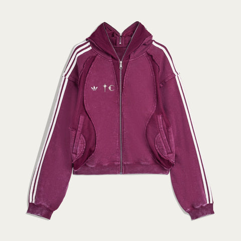 adidas Originals x Thug Club Teamgeist Hooded Zip Up Maroon