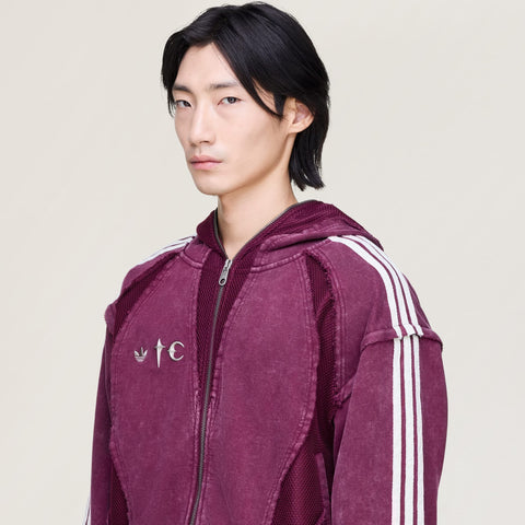 adidas Originals x Thug Club Teamgeist Hooded Zip Up Maroon