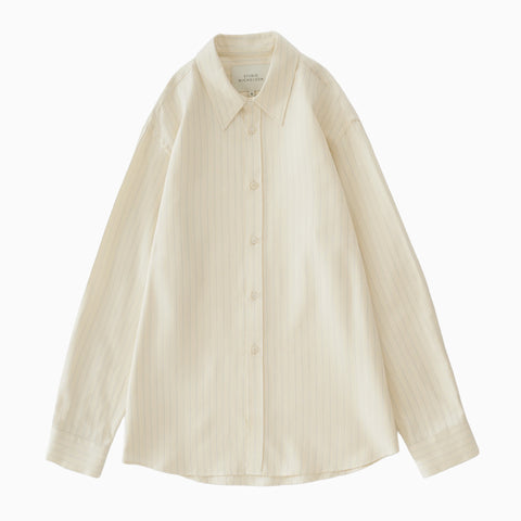 Studio Nicholson View Boxy Oversized Shirt Blue Pinstripe