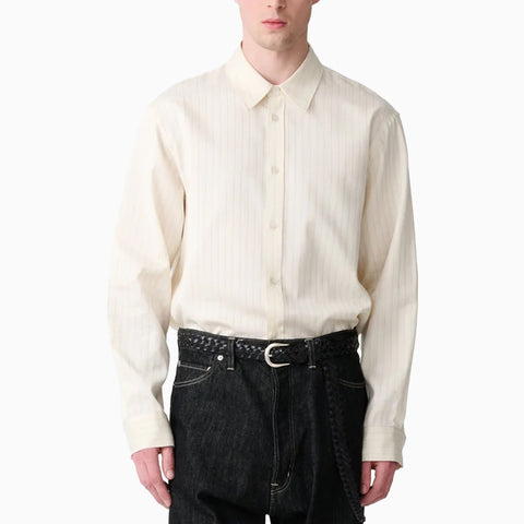 Studio Nicholson View Boxy Oversized Shirt Blue Pinstripe