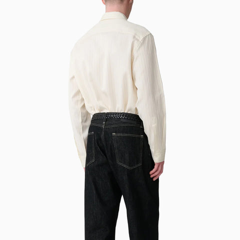 Studio Nicholson View Boxy Oversized Shirt Blue Pinstripe