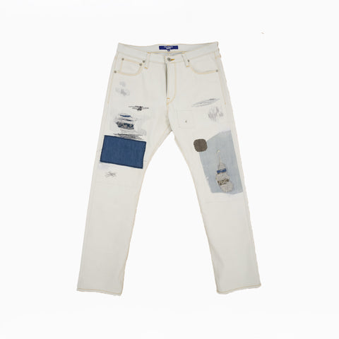 Junya Watanabe MAN Cotton Pants White / Light Indigo