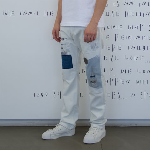 Junya Watanabe MAN Cotton Pants White / Light Indigo