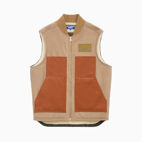 Junya Watanabe MAN x Filson Leather Patched Vest Beige / Brown