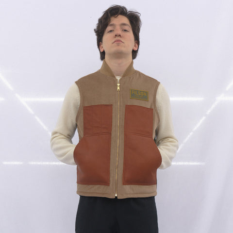 Junya Watanabe MAN x Filson Leather Patched Vest Beige / Brown