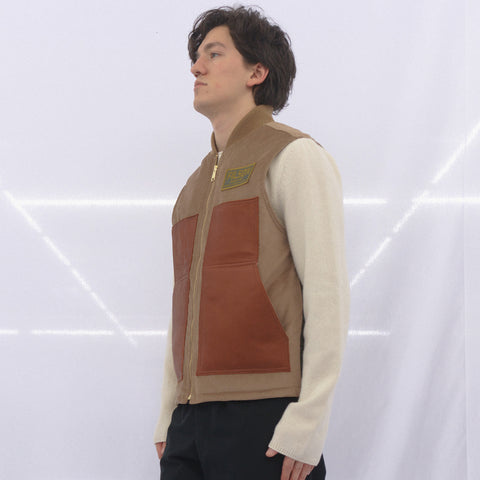 Junya Watanabe MAN x Filson Leather Patched Vest Beige / Brown