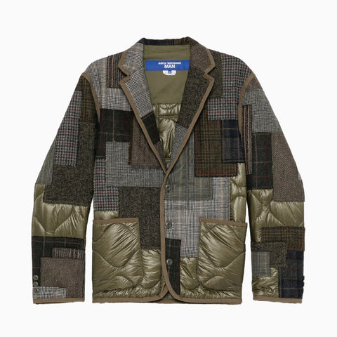 Junya Watanabe MAN Ripstop Quilted Patchwork Blazer Khaki