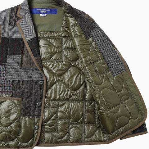 Junya Watanabe MAN Ripstop Quilted Patchwork Blazer Khaki