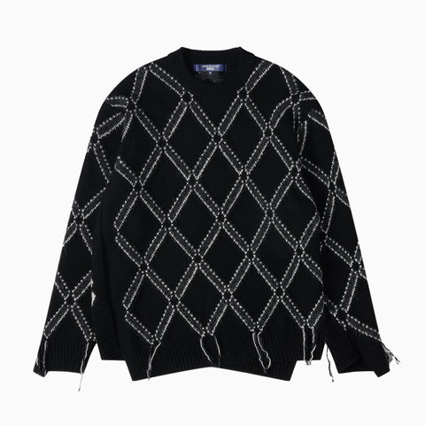 Junya Watanabe MAN Wool Intarsia Sweater Black
