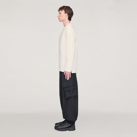 adidas Y-3 Logo Long Sleeve Tee Chalk White
