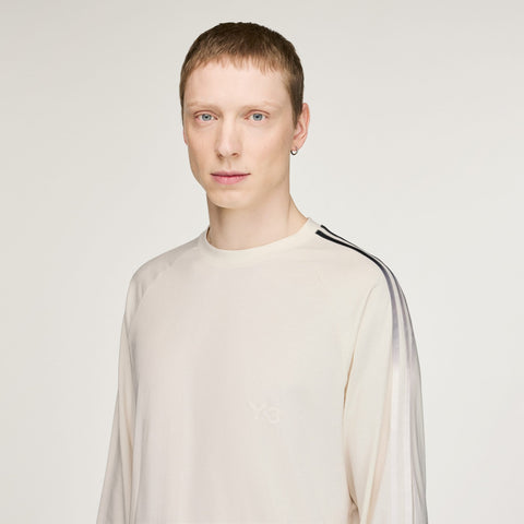adidas Y-3 Oversized Gradient Stripes Long Sleeve T-Shirt Chalk White