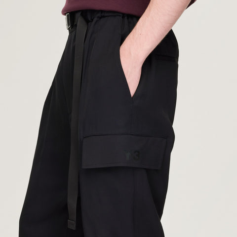 adidas Y-3 Rayon Twill Cuffed Pants Black