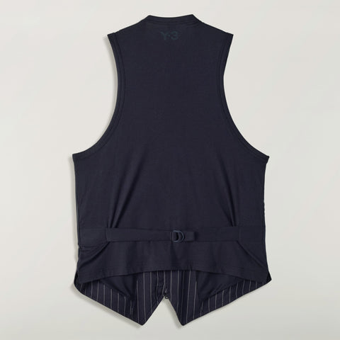 adidas Y-3 Sport Uniform Pinstripe Tailored Vest Black