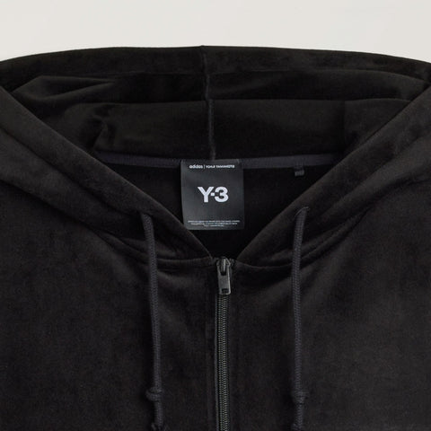 adidas Y-3 Velvet Corduroy Zipper Hoodie Black