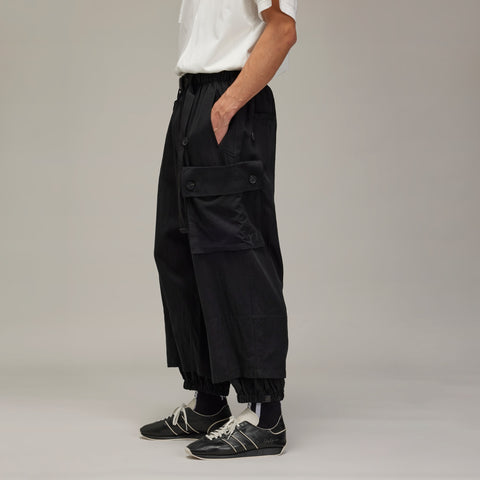 adidas Y-3 Washed Twill Cargo Trousers Black