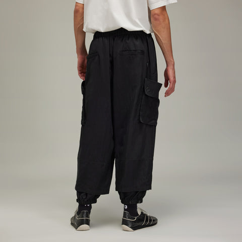 adidas Y-3 Washed Twill Cargo Trousers Black