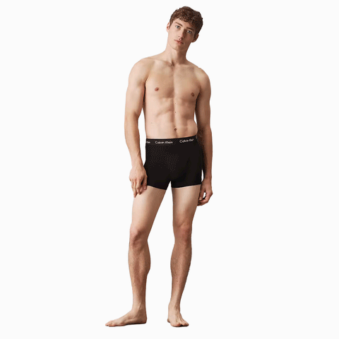 Calvin Klein 3 Pack Trunks Cotton Stretch Black