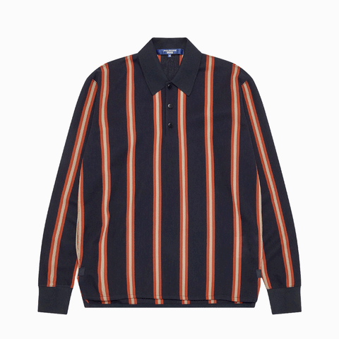 Junya Watanabe MAN Men's Striped Knit Polo Navy / Orange