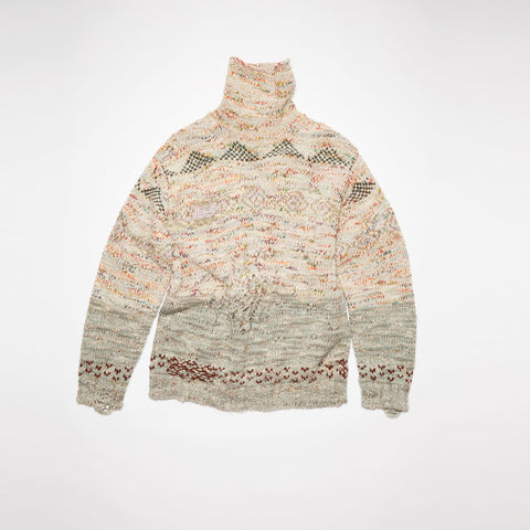 Acne Studios Roll-Up Deconstructed Wool Jumper Sand Beige