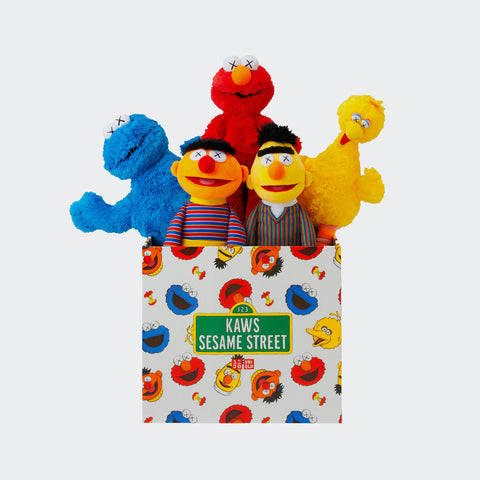 Kaws Sesame Street Uniqlo Plush Toy Complete Box Set Multi