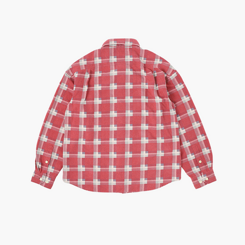 Visvim Pioneer Khadi Check L/S Shirt Red