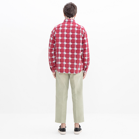 Visvim Pioneer Khadi Check L/S Shirt Red