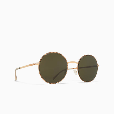 Mykita Lale Champagne Gold / Black - Raw Green Solid