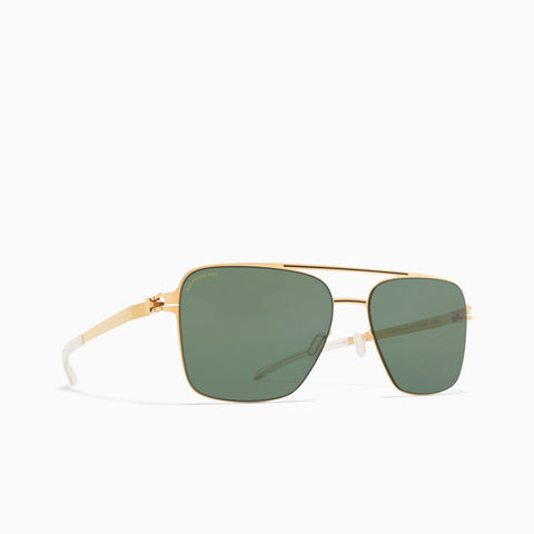 Mykita Bernie Gold / Black - Polarized Pro Green 15