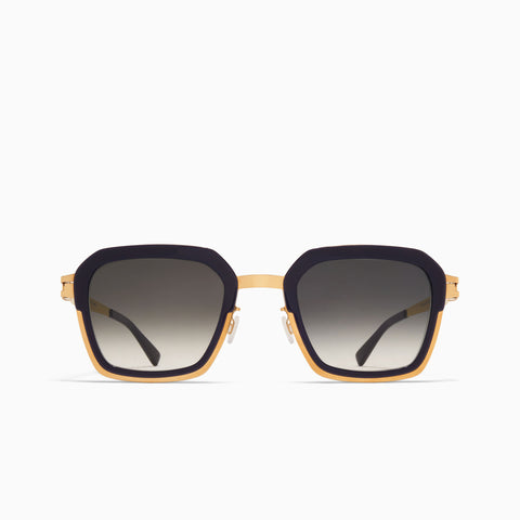 Mykita Misty A76 Glossy Gold / Milky Indigo - Raw Black Gradient