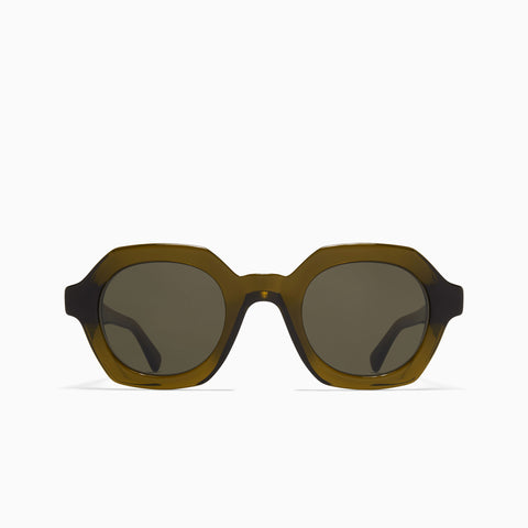 Mykita Teshi C158 Peridot / Shiny Silver - Raw Green Solid