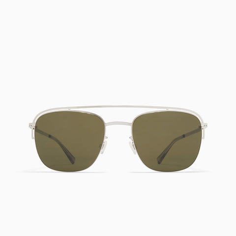 Mykita Nor Shiny Silver - Raw Green Solid