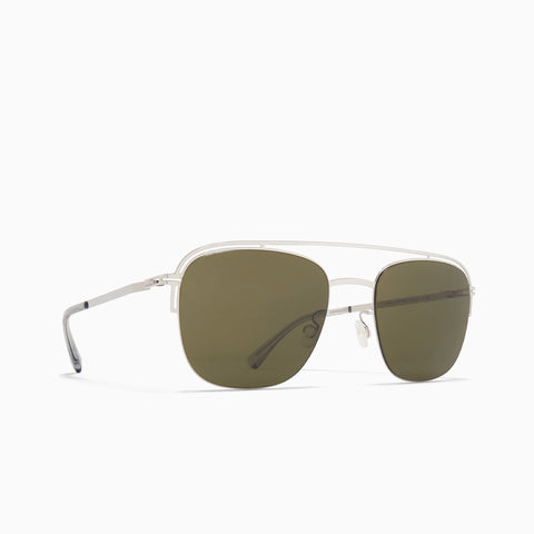 Mykita Nor Shiny Silver - Raw Green Solid