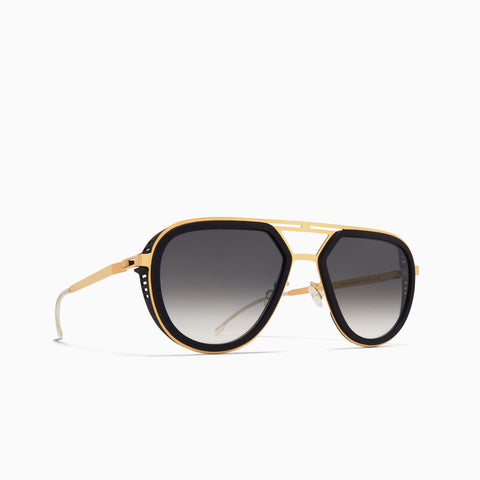 Mykita Cypress MH7 Pitch Black / Glossy Gold - Raw Black Gradient
