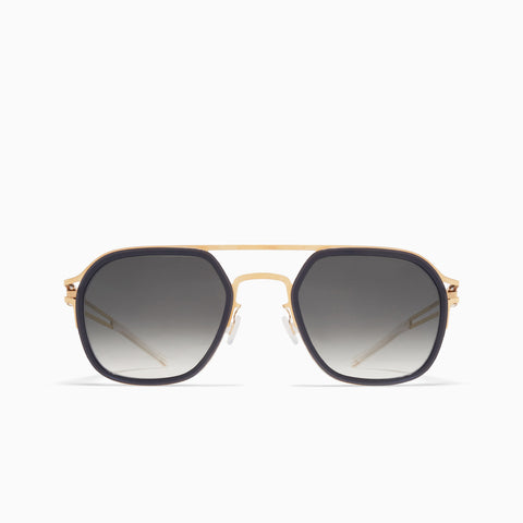 Mykita Leeland A76-Glossy Gold / Milky Indigo - Raw Black Gradient