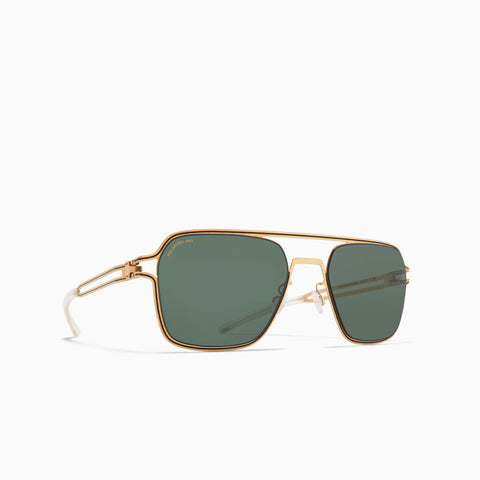 Mykita Riku Gold / Black - Polarized Pro Green 15