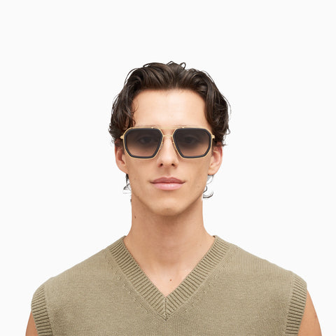 Mykita Mojave MH7 Pitch Black - Glossy Gold / Raw Black Gradient