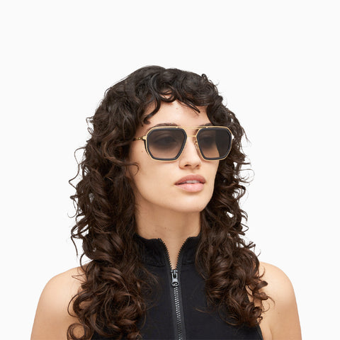 Mykita Mojave MH7 Pitch Black - Glossy Gold / Raw Black Gradient