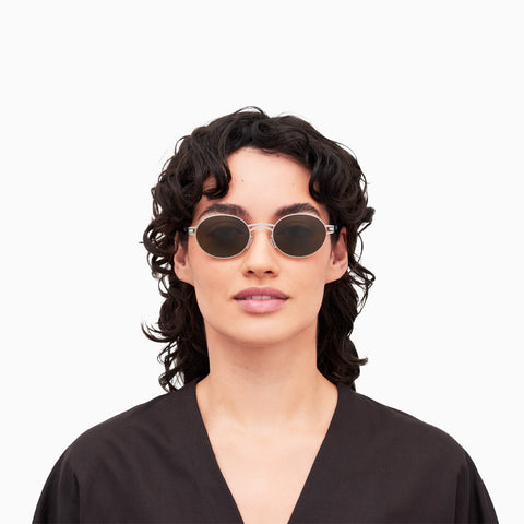 Mykita Dada Shiny Silver - Rawbrown Solid