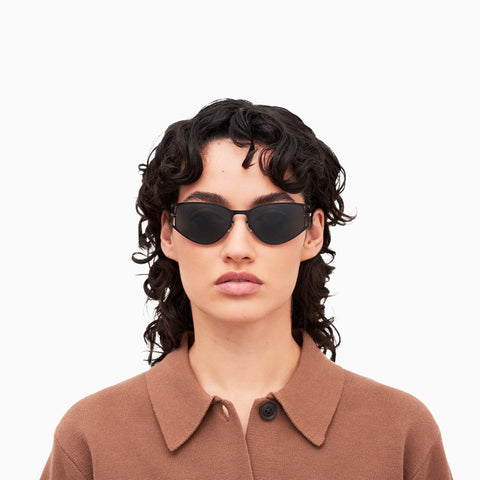Mykita Sierra Shiny Silver / Jet Black - Darkgrey Solid