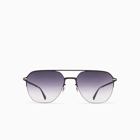 Mykita Amos Shiny Silver / Jet Black - Grey Gradient