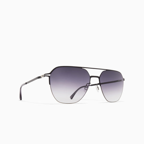 Mykita Amos Shiny Silver / Jet Black - Grey Gradient